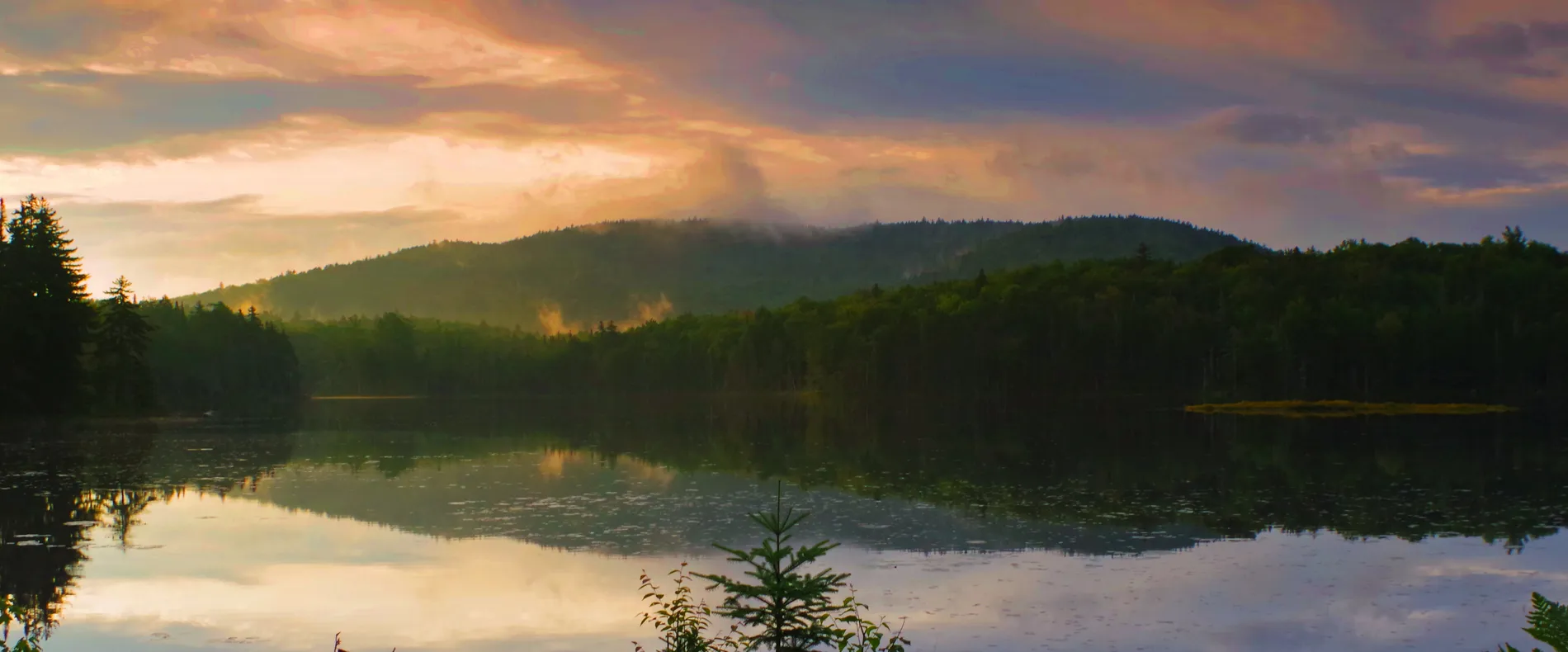 Mountain at sunrise or dusk